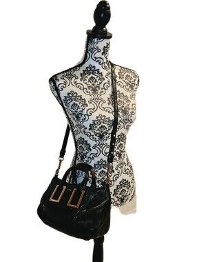 Chloe Etel 2way Mini Black Leather Satchel Crossbody Bag
